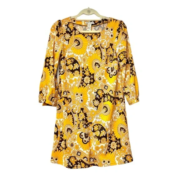 forever 21 orange print dress Women's Forever 21 size Large Flower Dress